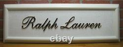 RALPH LAUREN Original Department Store Display Advertising Sign Brass White Ad