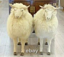 RARE Pair Of 100% Sheepskin Sheep Brooks Brothers Store Display Sheep 3 HTF