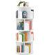 Rotating Bookshelf 4-tier Free-standing Wood Bookcase 360° Display Storage Rack