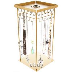 Rotating Jewelry Display Stand Long Large Necklace Holder Organizer Rack, Denise