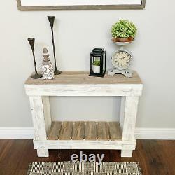Rustic Farmhouse Hall Table Entryway Display Storage Distressed Reclaimed Wood