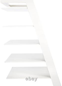 SAFAVIEH Home Collection Beauregard White 5-Tier Leaning Storage Display Shelves