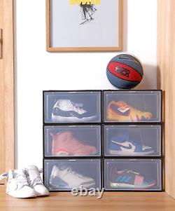 SHOE BOX Plastic Magnetic Drop-Side 5PK Stackable Container Storage or Display