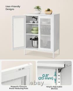 SONGMICS Metal Storage Cabinet with Mesh Doors, Steel Display Cabinets