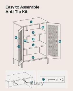 SONGMICS Metal Storage Cabinet with Mesh Doors, Steel Display Cabinets