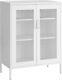 Songmics Metal Storage Cabinet With Mesh Doors, Steel Display Cabinets With H