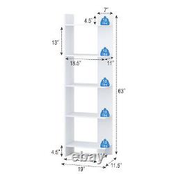 Set of 2 Bookcase Storage 5-Tier Open Shelf Display Room Divider for Home Office