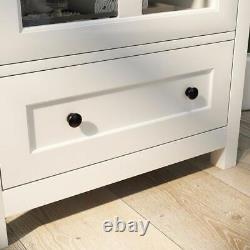 Sideboard Buffet Cabinet Accent Wood Display Storage Cabinet with Glass Doors