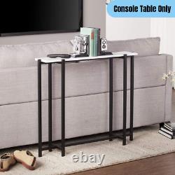 Slim Narrow Sofa Console Table Hallway Living Room Display Storage White/Black