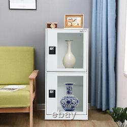 Small display metal storage cabinet with transparent door mini bookcase cupboard