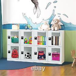 Small display metal storage cabinet with transparent door mini bookcase cupboard