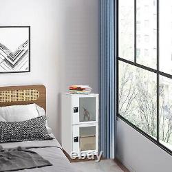 Small display metal storage cabinet with transparent door mini bookcase cupboard