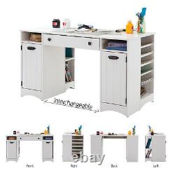 South Shore Artwork Craft Table With Storage Pure White White