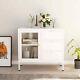 Steel Display Cabinet With Storage 29 White