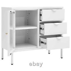 Steel Display Cabinet with Storage 29 White