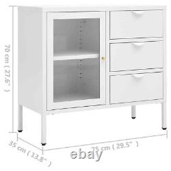 Steel Display Cabinet with Storage 29 White