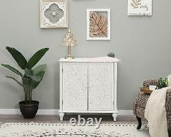 Storage Cabinet Accent Display Storage Distressed Console Cabinet with 2 Doors
