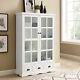 Storage Cabinet Curio Cabinet Display Cabinet With Adjustable Shelf & 3 Drawers
