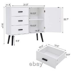 Storage Cabinet with 3 Drawers and 1Door, Sideboard Cabinet with Adjustable Shelf