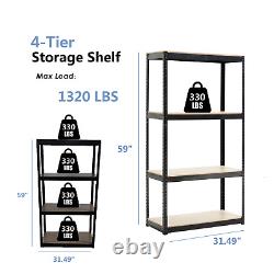 Storage Rack Shelving Unit Storage Shelf Heavy Duty Display Stand(White)