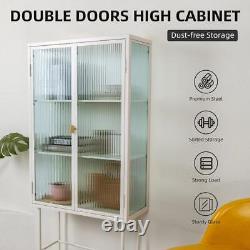 Sturdy and Durable Tall Freestanding Display Cupboard Glass Storage Cabinet
