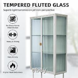 Sturdy and Durable Tall Freestanding Display Cupboard Glass Storage Cabinet
