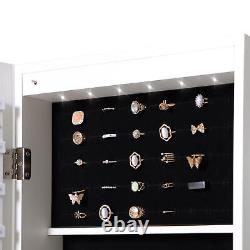 Stylish Simple Jewelry Armoires Storage Mirror Cabinet with LED Lights Hang on