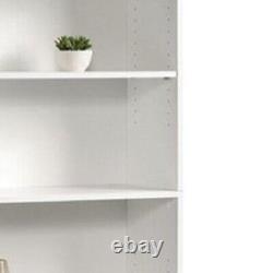 Tall 5-Shelves Bookcase Adjustable Storage Home Office Display Organizer White