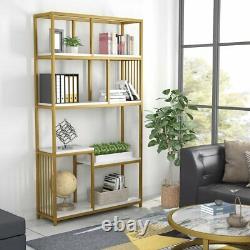 Tall Bookcase large Open Bookshelf Modern Display Storage Rack for Living Room