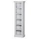 Tall Classic White Grey Furniture Wood Storage Shelf Unit Open Display Bookcase
