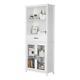 Tall Modern 70 Bookcase Storage Cabinet With 2 Open Shelves Storage Cabinet