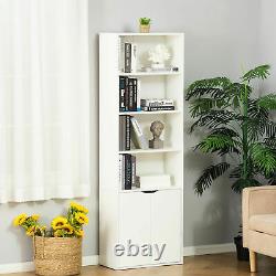 Tall Shelf Bookcase Modern Furniture Display Storage Cabinet White Shelving Unit