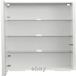 Tall Storage Cabinet with LED Lights, Living Room Display Cabinet, Bookcase with