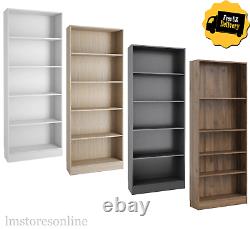 Tall Wide Wooden 4 Shelf Bookcase Shelving Display Storage Unit Cabinet Shelves