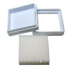 Top Glass Gemstone Gem Display Storage Box Tool Coins Jar (6 x 6 cm) White, Black