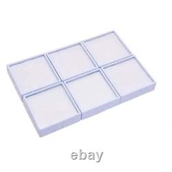 Top Glass Gemstone Gem Display Storage Box Tool Coins Jar (6 x 6 cm) White, Black