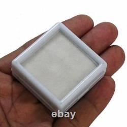 Top Glass Gemstone Gem Display Storage Box Tool Coins Jar (6 x 6 cm) White, Black