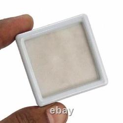 Top Glass Gemstone Gem Display Storage Box Tool Coins Jar (6 x 6 cm) White, Black