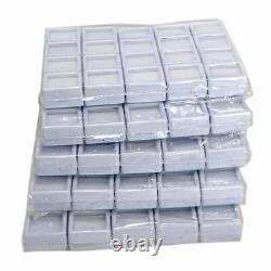 Top Glass Gemstone Gem Display Storage Box Tool Coins Jar (White, 4 x 4 cm)