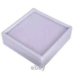 Top Glass Gemstone Gem Display Storage Box Tool Coins Jar (White, 5 x 5 cm)