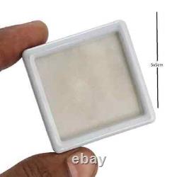 Top Glass Gemstone Gem Display Storage Box Tool Coins Jar (White, 5 x 5 cm)