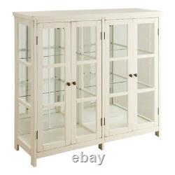 Transitional Style Wooden Accent Display Cabinet White