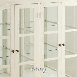 Transitional Style Wooden Accent Display Cabinet White