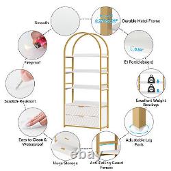 Tribesigns 4-Tier Bookshelf with 2 Drawers, 75 Tall Bookcase Display Rack Shelf