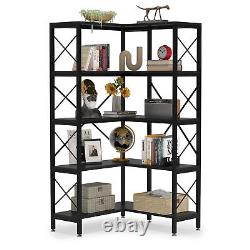 Tribesigns Etagere Bookcase 5 Tier Tall Corner Bookshelf Storage Display Rack