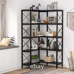 Tribesigns Etagere Bookcase 5 Tier Tall Corner Bookshelf Storage Display Rack