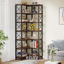 Tribesigns L-Shaped Bookshelf, 7-Tier Corner Bookcase Open Storage Display Rack