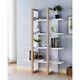 Two Toned Display Cabinet, 71 Tall Bookcase Storage Cabinet, Weathered White