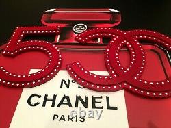 Two Very Rare Chanel Store Display Factice 5 + Logo CC (red Color Acrylic)