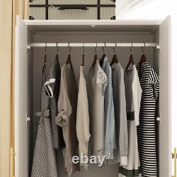 Unit Cabinet Armoire Closet Storage Display Sideboard Wardrobe Cloth Rod Bedroom